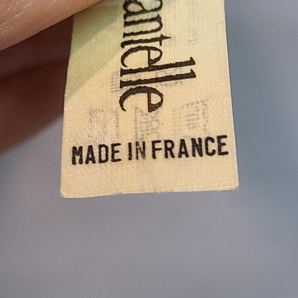 Vintage Chantelle Bra 32D Ivory Mesh Lace Unlined Underwire Made in France - Picture 9 of 11